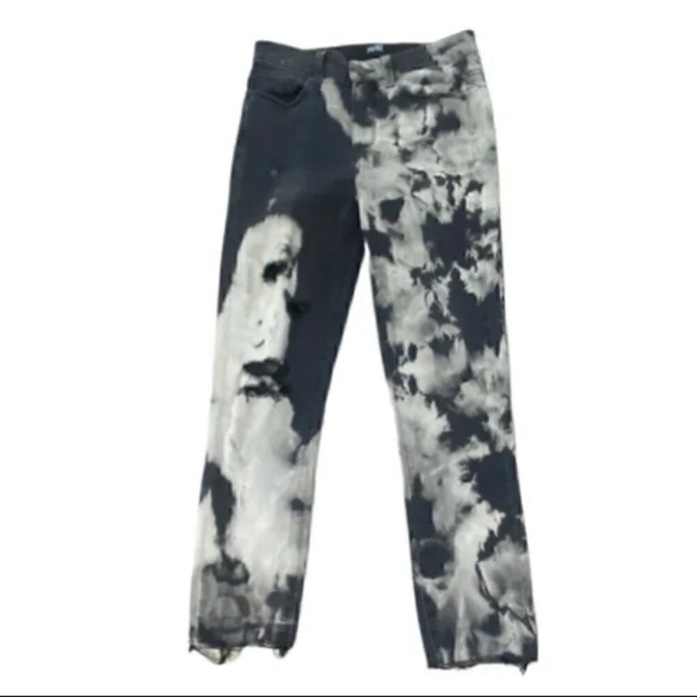 paige hoxton ultra skinny distressed black bleached jeans